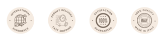Trust badge symbol indicating secure shopping, verified quality, prompt delivery and satisfaction