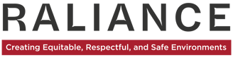 all text logo Raliance creating equitable, respectful, and save environemnt