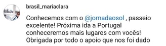 Opinião de cliente sobre o serviço da Jornada o Sol