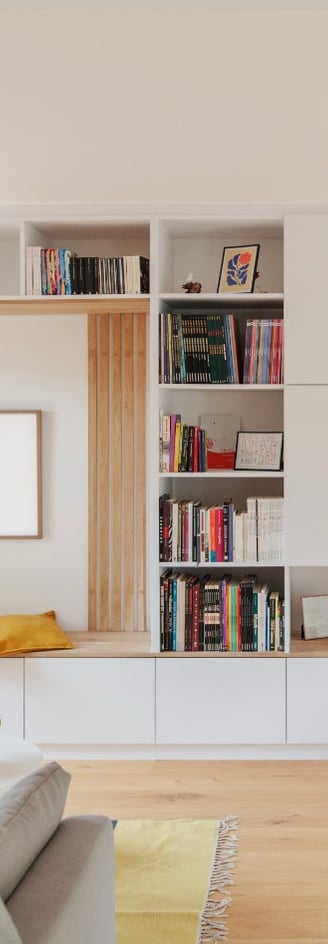 Photo d'un salon et bureau moderne et rénové