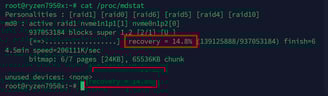 mdstat recovery output