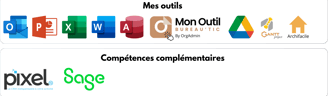 Outils Pack Office, Gantt Project, Pixel CRM, SAGE
