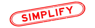 a stamp that says simplify for your sales strategy