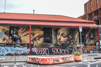 Mural by Adnate on Rose Street in Fitzroy, Melbourne