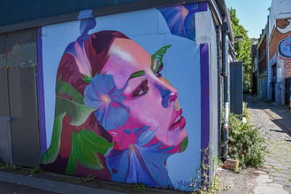 Mural by Juzpop in Prahran, Melbourne