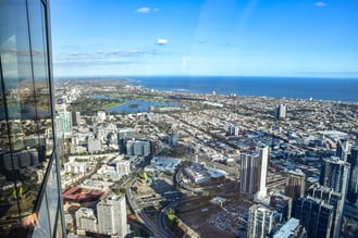 View over Melbourne from the Eureka Skydeck observatory