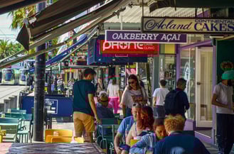 A terrace of Acland Street in St Kilda, Melbourne