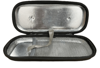 a case pouch bag with silver coating inside to keep product cool