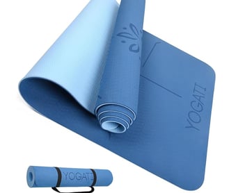 a yoga mat with a yoga mat and a yoga mat