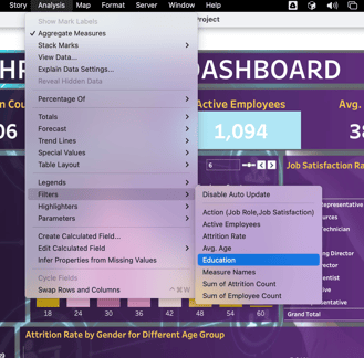 Tableau interactive dashboard project