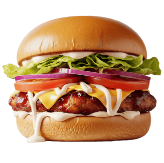 A Barbeque Burger offered by PremiYum Foods.