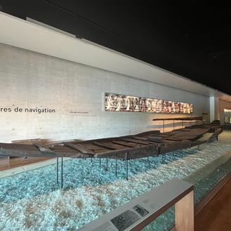 Gallo Roman Boat in the Laténium museum in Neuchâtel Switzerland