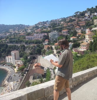 City sketching villefranche sur mer Evgeny Bondarenko