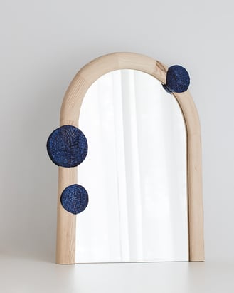 Miroir contemporain artisanale frêne