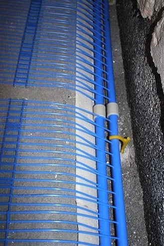 Mat distributor pipes are placed in slots