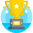 Golden Trophy cup icon.