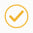 Yellow checkmark inside a circle icon symbolizing accuracy, reliability, or approval.