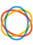 red, blue and yellow rings as icon linking to SaatchiArt