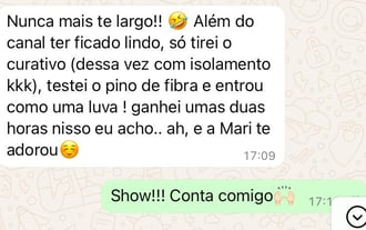 Depoimento de dentista que indicou paciente elogiando o trabalho da Dra Nicole