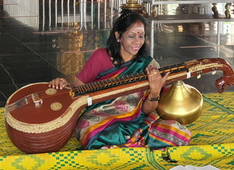 Mataji Laxmi veenai for thevaram in a hindu temple