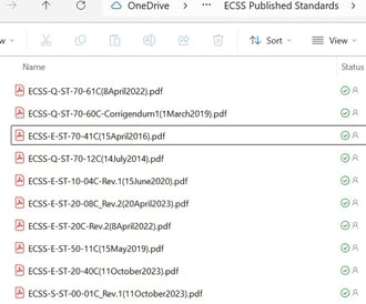 Active ECSS standards downloaded locally