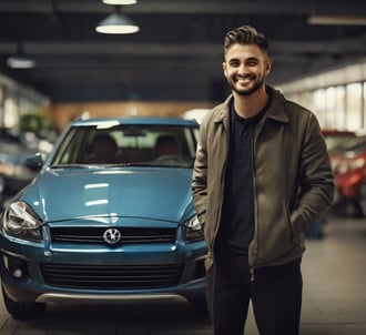 homme achetant une voiture