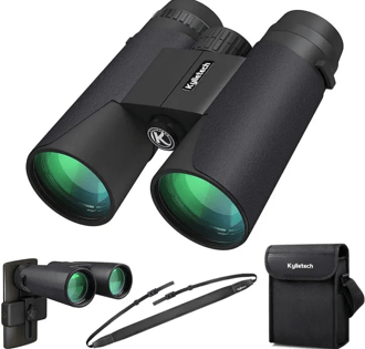 Kylietech Prismaticos Profesionales 12x42, Prismas BAK-4 y Lentes FMC, Antiniebla e Impermeables 