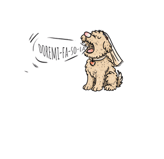 Comichund der singt, Doremifasola, Illustration Franziska Rosenteich