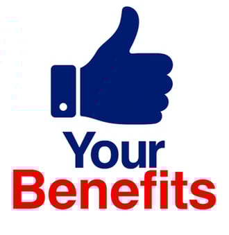 a thumbs up with the words your benefits