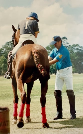 The polo-playing Leightons between chukkas by Peter Pickering