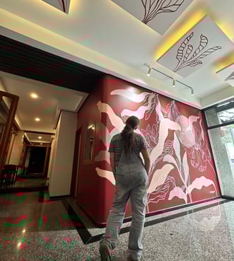 Mural decorativo para Hotel Abastos Plaza