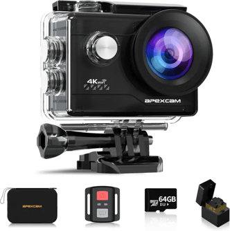 Apexcam Cámara Deportiva 4K Cámara subacuática Impermeable 40M