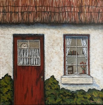 Coffee and A Book in the Window, 2024, Acrylic on canvas, 12 x 12 x 3/4 inches  $260  SOLD