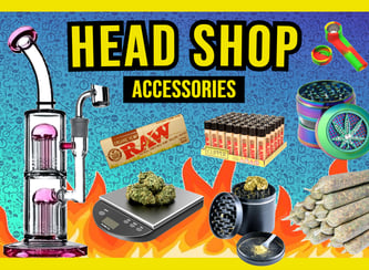 Smoking papers, bongs and grinders, measuring scale for sale
