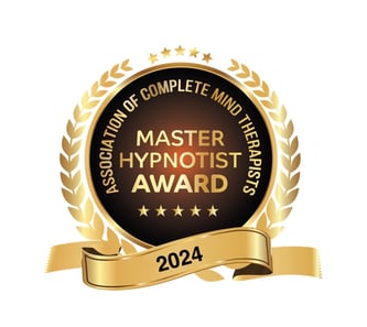 Master Hypnotist 2024 gold award seal from Association of Complete Mind Therapists