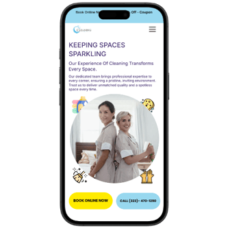 Professional cleaning service website with clear listings and easy booking.