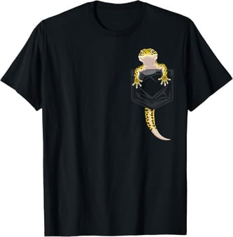 Cute Lizard Reptile Leopard Gecko Pocket Gifts Men Women Kid T-Shirt
