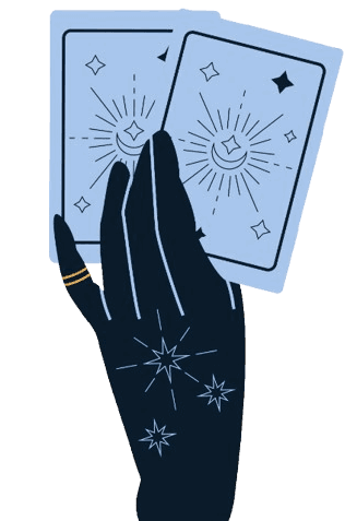 la main d'une personne tirant des cartes