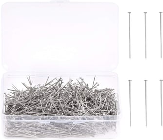 Metal pins for sewing