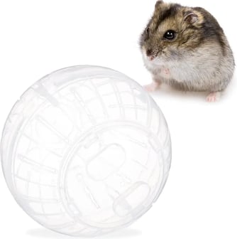 Relaxdays Bola Hámster Juguete para Roedores, Plástico Transparente, 14 cm