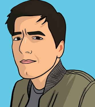 an illustration of writer Ruben Carbajal.