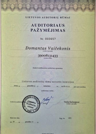 LAR, Lietuvos auditorių rūmai, auditoriaus pažymėjimas, auditoriaus atestatas, kvalifikacija
