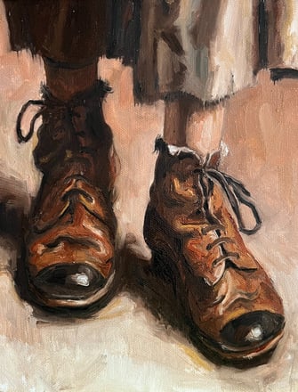 Oil paint on canvas 8x10" Vintage shoes