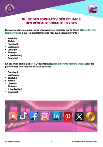 Guide des formats vidéo et image sur les reseaux sociaux