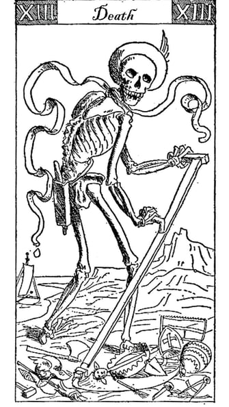 Skeleton Tarot Card