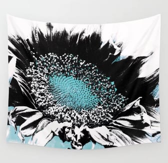 Sunflower design on a wall tapestry