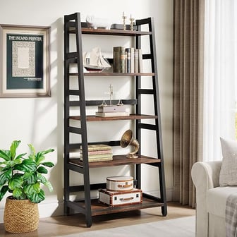 Black 5-Tier Ladder Shelf