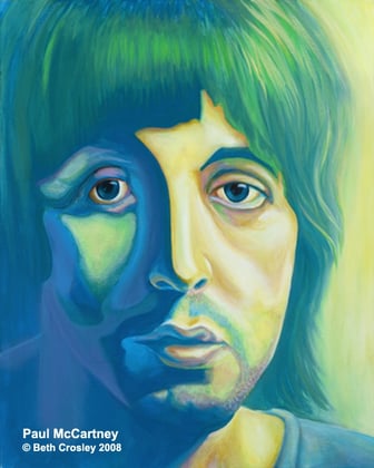 Paul McCartney © Beth Crosley 2008, acrylic on canvas, 16” x 20”