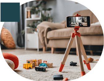 Tripod with Phone for Virtual Parent Child Interaction Therapy