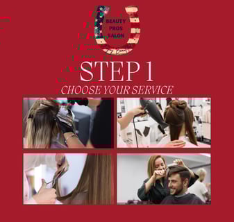 step 1 choose your service with photos of different services offered.
